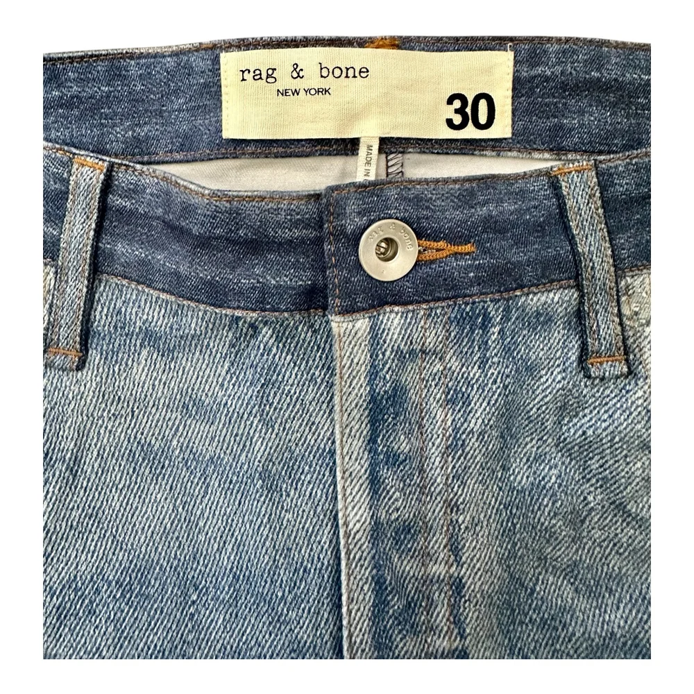 rag & bone Blue Patchwork High-Waisted Jeans - Size 30 - Picture 2 of 7
